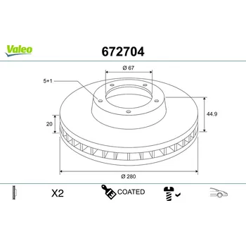 Brzdový kotouč Brzdový kotouč VALEO 672704