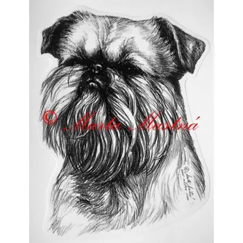 Samolepka bruselský grifonek c195 - Malá - přibližně jako pohlednice