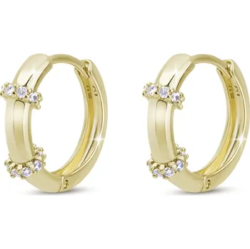 Náušnice biju Pozlacené náušnice 14k, kroužky se zirkony 1003283