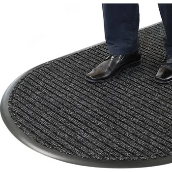 Rohožka Šedá textilní vstupní půlkruhová rohož Koral - délka 90 cm, šířka 250 cm, výška 1,4 cm