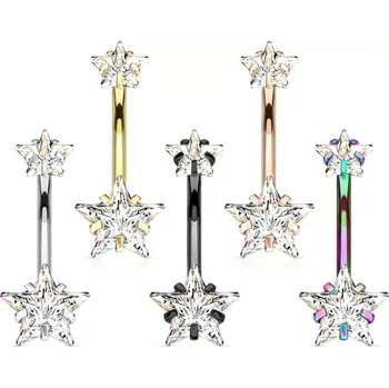 Piercing Piercing do pupíku - banánek s kamenem Hvězda