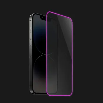 3x Picasee 3D Ochranné tvrzené sklo se svítícím rámečkem pro Apple iPhone 16 - Růžová - 2+1 zdarma