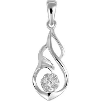 Přívěsek Dámský přívěsek bílé zlato 585/000 přírodní diamant 0.055 ct GKW46438