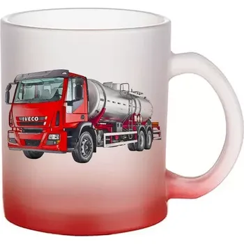 Iveco TECTOR 240E28 skleněný hrnek nákladní auto (hrneček s tahačem matné sklo TRUCK)