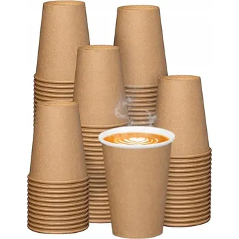 Jednorázové nádobí Papírové kelímky Kraft 400 ml, 50 kusů