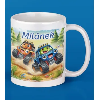 Hrnek se jménem Terénní auta - Žlutá / Keramický 0,29 l