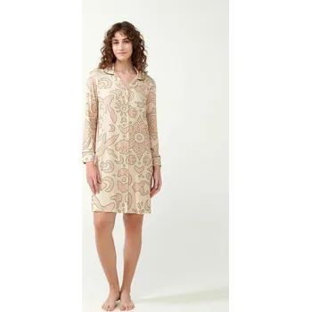 Dámská noční košile Vamp Béžová noční košile s knoflíky 21090