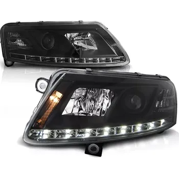 Přední světlomet Přední světlomety Audi A6, 2004-2008, LED Daylight XENON D2S, černé black s homologací LED pásku (LPAU76)