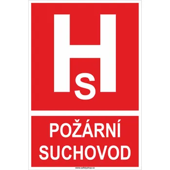 Požární suchovod samolepící vinylová fólie 300x200mm