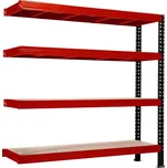 Přístavek k regálu Trestles RNC 2000x2400x600, nosnost 3200 kg, 4 police Barva: červeno-černá