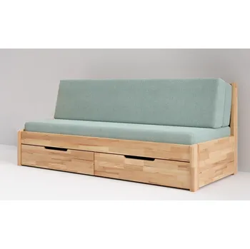 Ložnice BMB TANDEM HARMONY BUK s roštem a úložným prostorem 80 x 220 cm - rozkládací postel z masivního buku bez područek, buk masiv