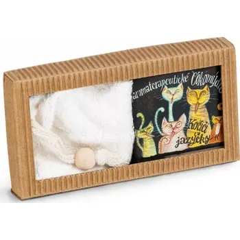 Mydlárna U Dvou koček Dárkový balíček s kočičími jazýčky a velejemným sáčkem na mýdlo (Sháníte originální vánoční dárek, který je zárukou ženské radosti? Potěšte naším 100% přírodním balením aromaterapeutické kosmetiky a veleněžné žínky na pleť. )