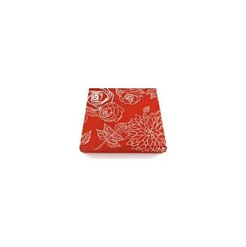 Dárková krabička Krabička na šperky velká papírová - červená s květinovým motivem