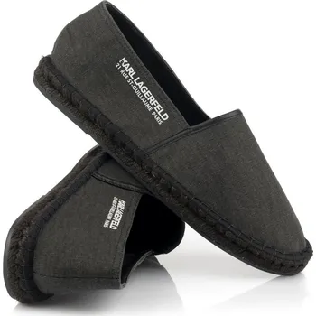 Pánská obuv ESPADRILKY KARL LAGERFELD KAMINO LOCATOR SLIP ON BLACK CANVAS