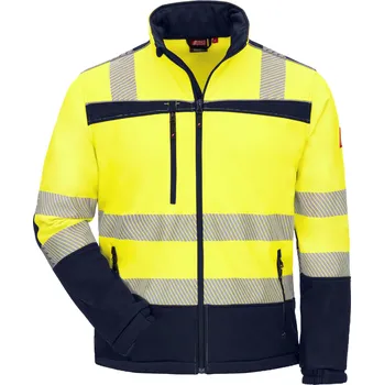 Pánská softshellová bunda NITRAS MOTION TEX VIZ – Výstražná softshellová bunda, neonově žlutá/námořnická modrá Velikost: 3XL