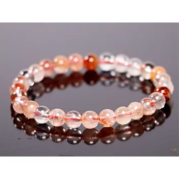 Náramek Magieprirody.cz Náramek Křišťál červený fantom květ - 6 mm kuličky #762 - z přírodních kamenů