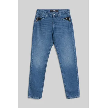 Dámské oblečení DŽÍNY KARL LAGERFELD LOGO GF DENIM MID BLUE DENIM