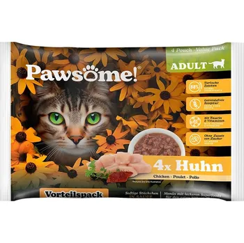 Krmivo pro kočku Kapsička PAWSOME Cat s kuřecím masem 4x85g (multipack)