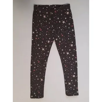 Dívčí legíny Dívčí zateplené legíny Topo in Fashion tmavě šedé s drobnými hvězdičkami a puntíky velikost 140 (40170-348)