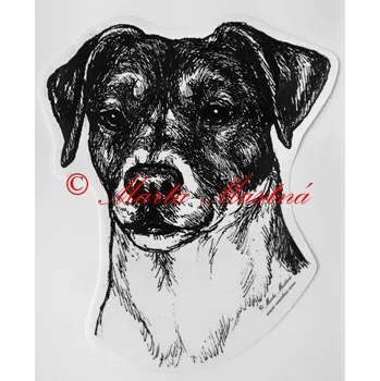 Samolepka Parson Russel teriér - archiv c95 - Malá - přibližně jako pohlednice