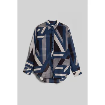 Dámská košile HALENKA GANT REL LETTERS PRINT COT SILK SHIRT DUSTY BLUE SEA