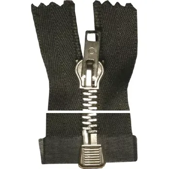 Zip Kovový zip, dělitelný, silný - 185cm - černý - BALENÍ 10 ks