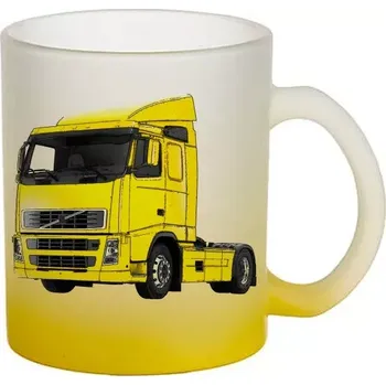 Volvo II skleněný hrnek nákladní auto (hrneček s tahačem matné sklo TRUCK)