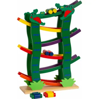 Dřevěná hračka small foot Dřevěná závodní dráha Krokodýl