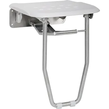 Koupelnový nábytek Sedátko sprchové sklopné Bemeta Hotelové vybavení s nerezovou nohou, plastové bílá