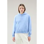 MIKINA WOOLRICH COTTON FLEECE LOGO HOODIE SEA BREEZE