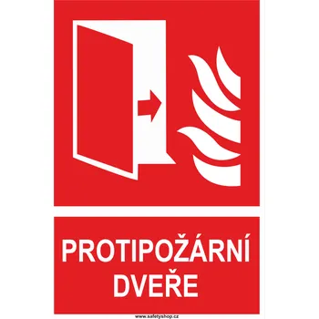 PROTIPOŽÁRNÍ DVEŘE ISO 7010 samolepící vinylová fólie 150x100 mm