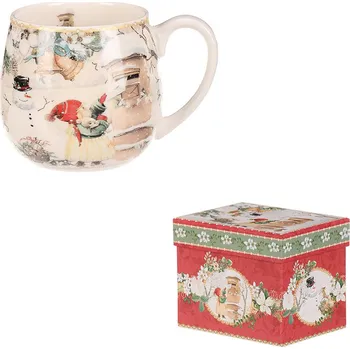 Autronic Hrnek malovaný v dárkové dóze - zimní motiv, porcelán, barevný - POR002-1