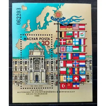 Poštovní známka Maďarsko aršík ** Bl 187A, KSZE, Europa r. 1986