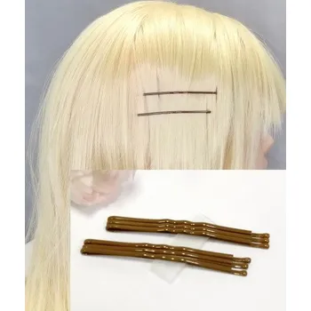 Sponky pinetky do vlasů dlouhé hnědé světlé (6ks) PN009HS