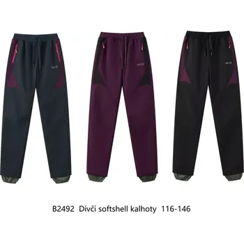 Dívčí softshellové kalhoty s fleesem Wolf - 116-146
