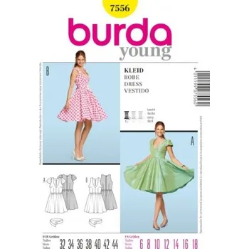 Střih Burda číslo 7556 Šaty -