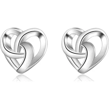 Náušnice Stříbrné náušnice zapletená srdíčka Jocelyn