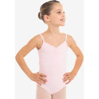 cyklistický dres DOMYOS Dívčí baletní dres s tenkými ramínky 8 LET RŮŽOVÁ