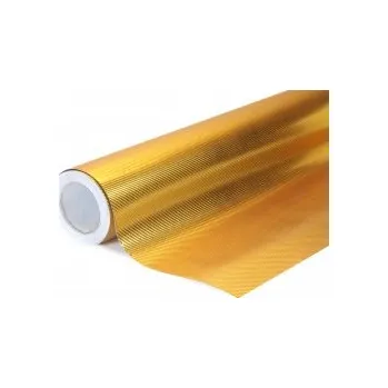 Polep vozidla 4D Karbonová chromovaná zlatá auto wrap fólie 150x2000cm - interiér/exteriér