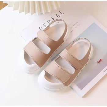 Dívčí obuv Dívčí sandály na suchý zip Barva: Khaki, Velikost: 26