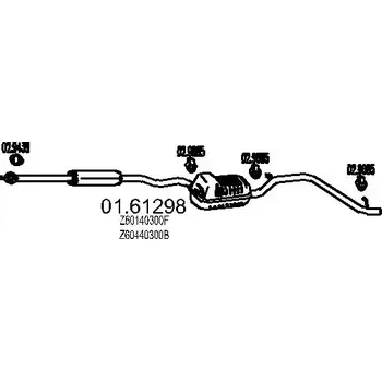 Výfukový systém MTS Zadní tlumič výfuku MTS 01.61298