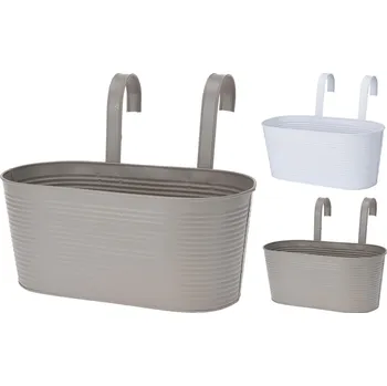 Květináč M.A.T. Group Květináč dekorační ovál závěsný kov 21,4 cm mix barev