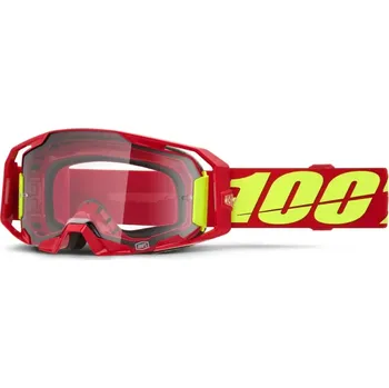Motocyklové brýle Motokrosové / enduro brýle 100% ARMATIC RED čirý objektiv , 50059-00005 (motokrosové brýle, které nově definují pohodlí a vizuální čistotu)