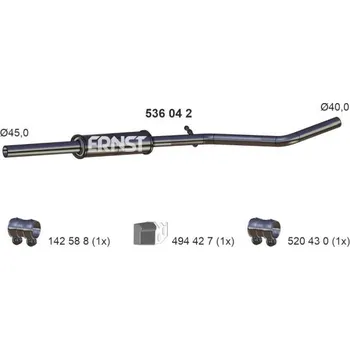 Tlumič výfuku Stredni tlumic vyfuku ERNST 536042