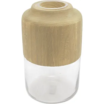 Váza Váza GLASS & WOOD, 17x27 cm, SIL