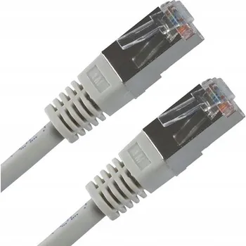 Síťový kabel LAN kabel FTP patchcord, Cat.5e, RJ45 M - RJ45 M, 50 m, stíněný, šedý,