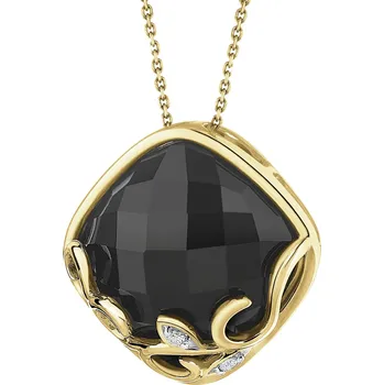 Přívěsek Zlatý přívěsek s diamanty a onyxem - ryzost 585 - 220.163