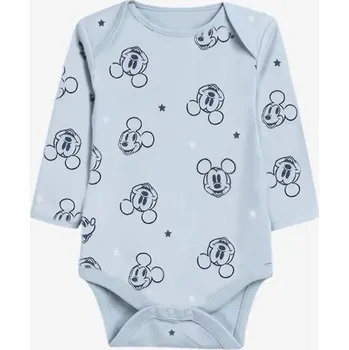 Disney kojenecké body dlouhý rukáv Mickey Mouse Barva: světle modré, Velikost: 66 (3-6 měsíců)