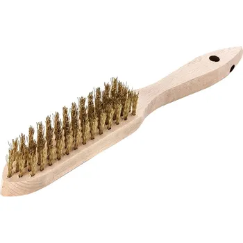 Ruční drátěný kartáč, mosaz, vlnitý 0,35 mm 5-řadý lessmann 107651