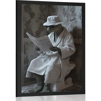 Plakát Dovido Plakát želva s novinami na záchodě